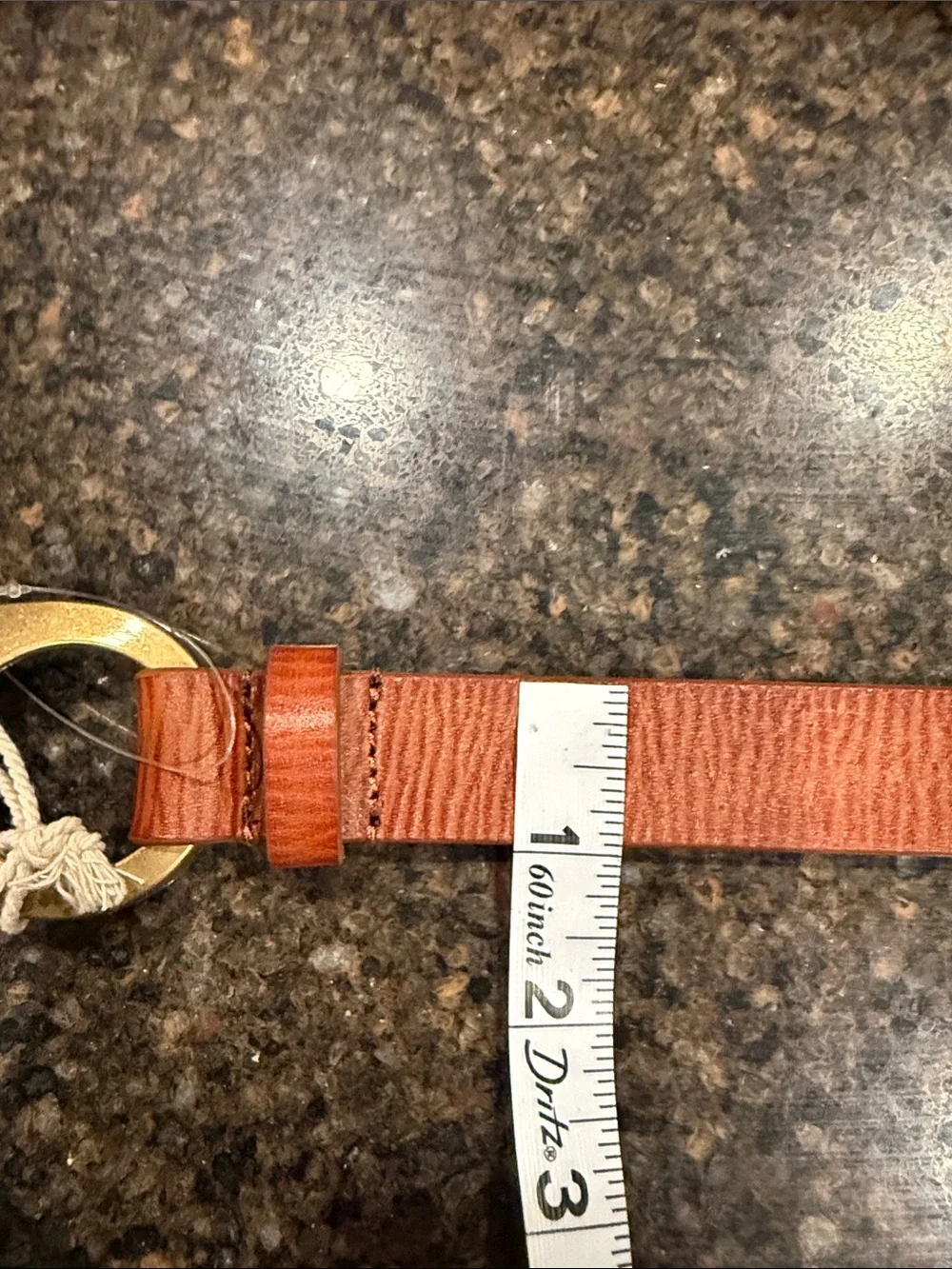 Free People Myra‎ Washed Brown Leather Belt w/ Brass Plaqued Buckle NWT